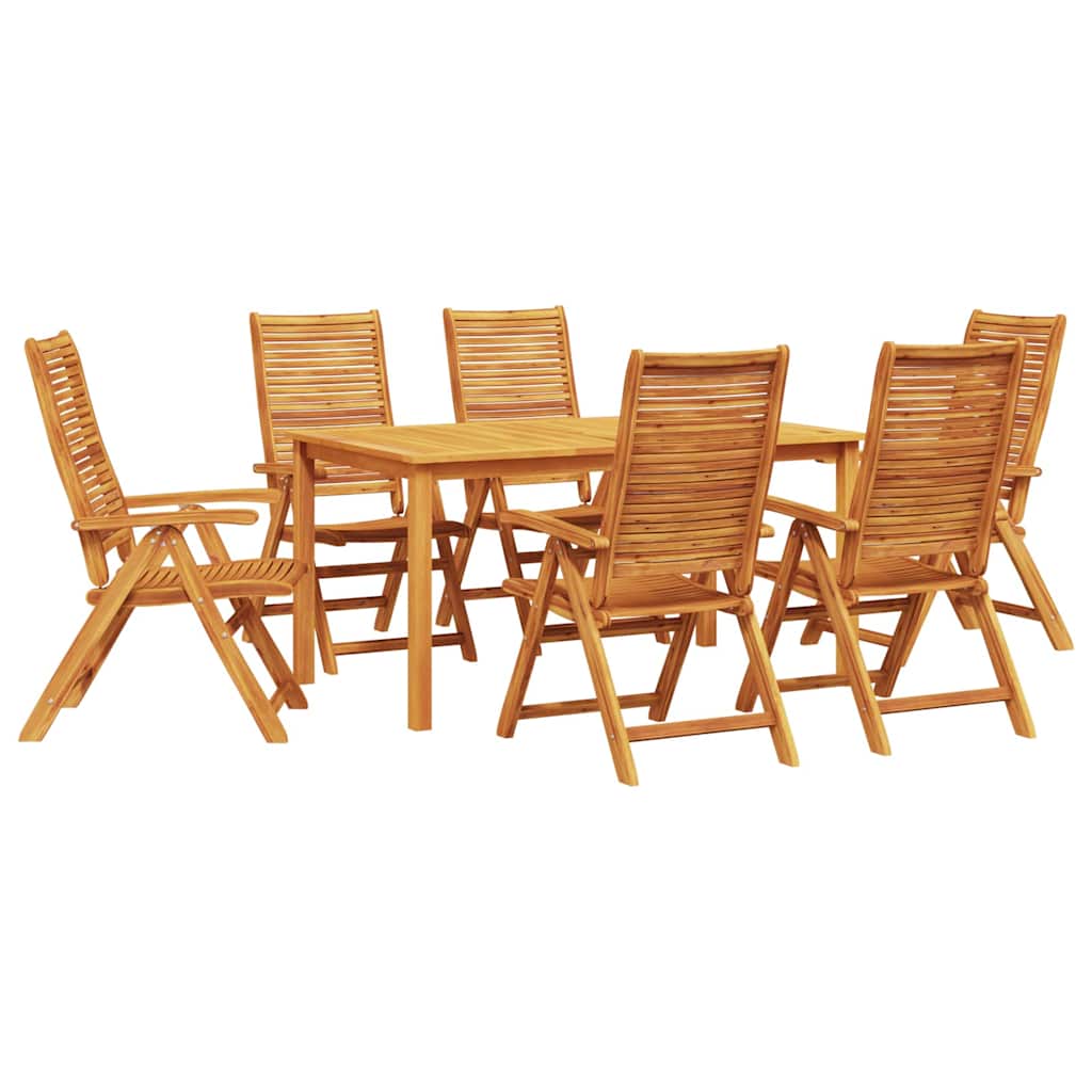 vidaXL Garden Dining Set 7 pcs Brown Solid Acacia Wood 2