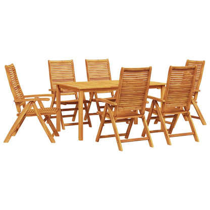 Garden Dining Set 5 pcs Brown Solid Acacia Wood 150 cm table length 6-seater