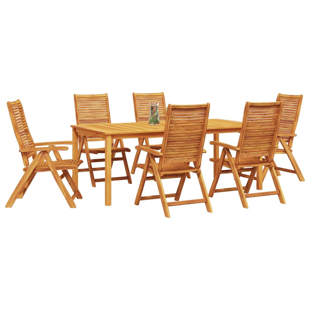 vidaXL Garden Dining Set 7 pcs Brown Solid Acacia Wood 3