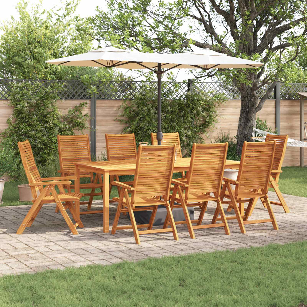 vidaXL Garden Dining Set 9 pcs Brown Solid Acacia Wood