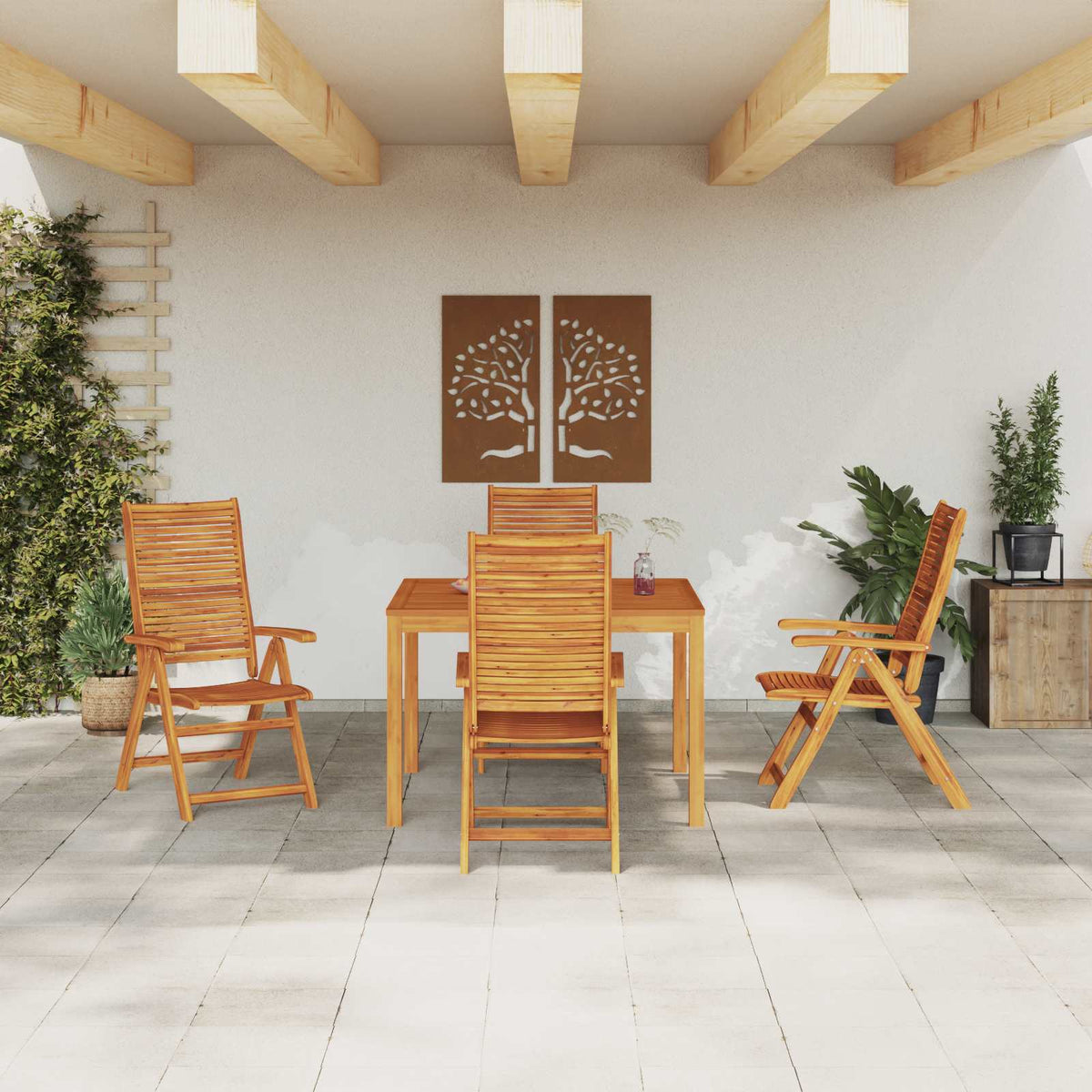 vidaXL Garden Dining Set 5 pcs Brown Solid Acacia Wood 1