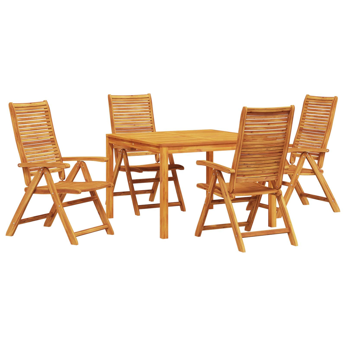 vidaXL Garden Dining Set 5 pcs Brown Solid Acacia Wood 2