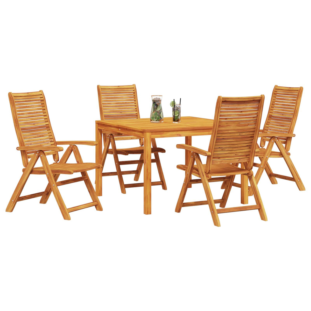 vidaXL Garden Dining Set 5 pcs Brown Solid Acacia Wood 3