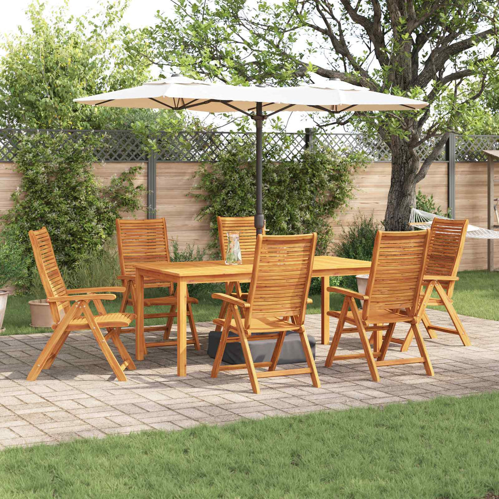vidaXL Garden Dining Set 7 pcs Brown Solid Acacia Wood