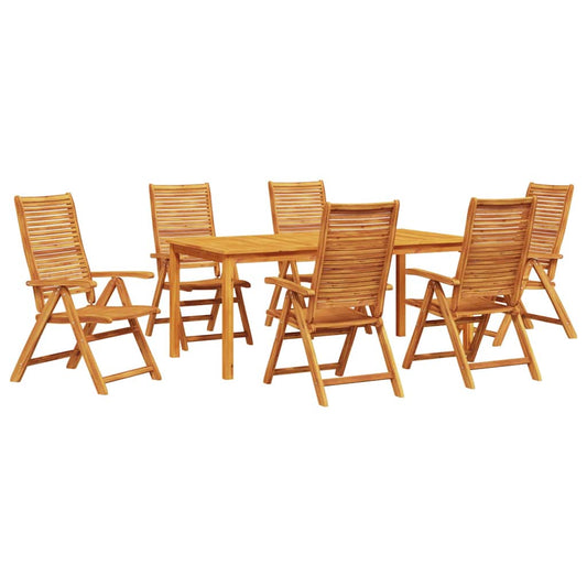 vidaXL Garden Dining Set 7 pcs Brown Solid Acacia Wood 2