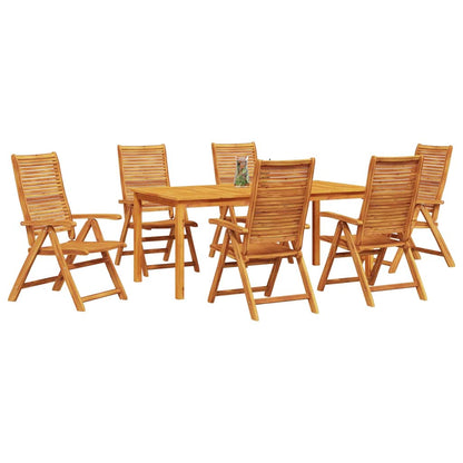 Garden Dining Set 5 pcs Brown Solid Acacia Wood 180 cm table length 6-seater