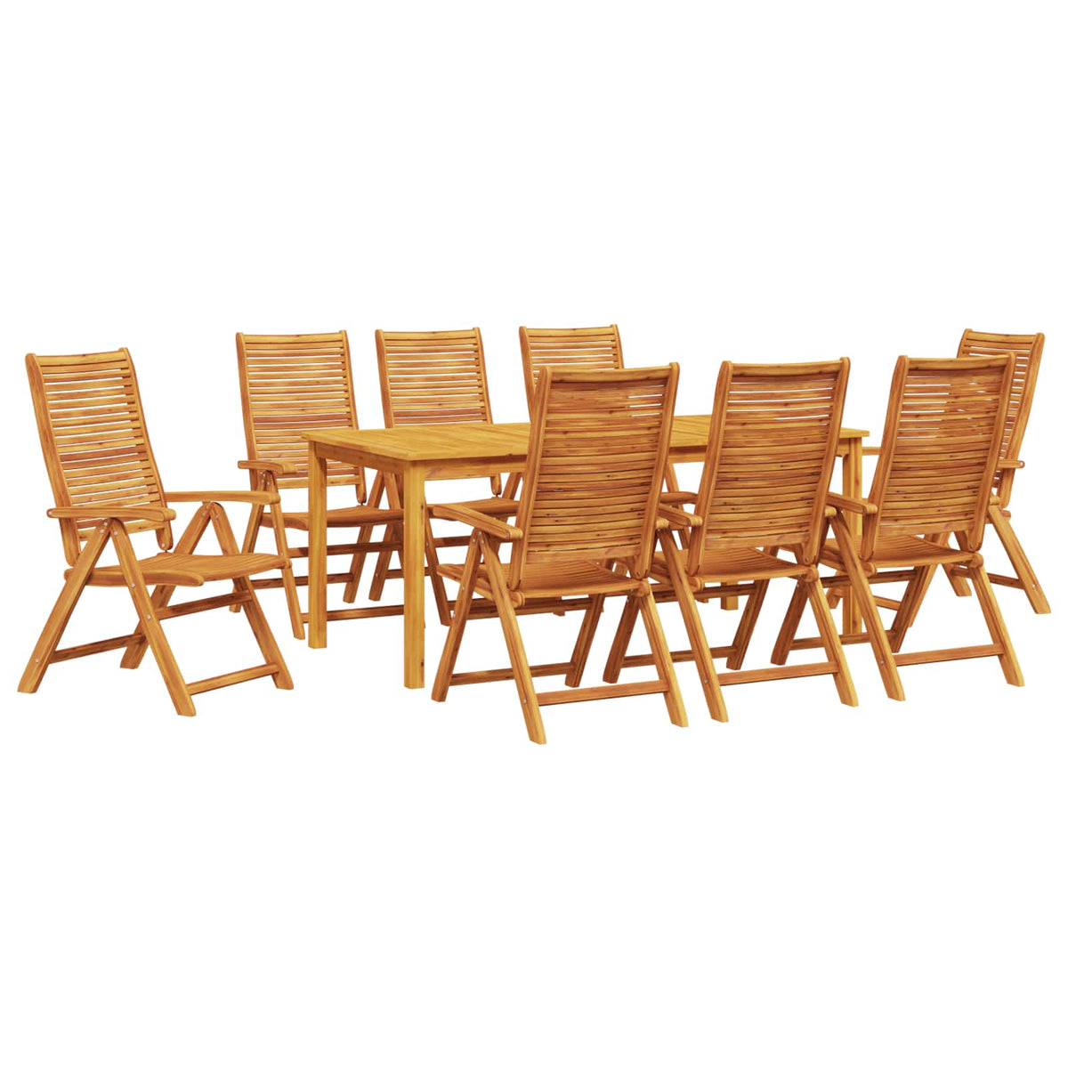 vidaXL Garden Dining Set 9 pcs Brown Solid Acacia Wood 2