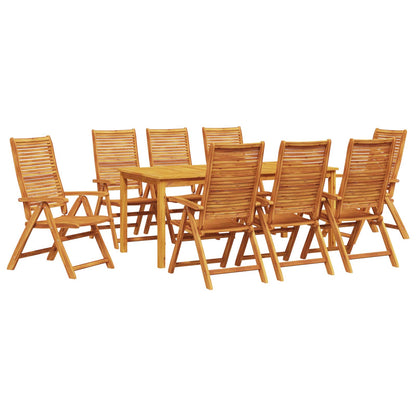 vidaXL Garden Dining Set 9 pcs Brown Solid Acacia Wood 2