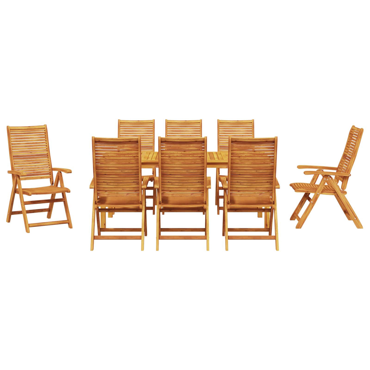 vidaXL Garden Dining Set 9 pcs Brown Solid Acacia Wood 4