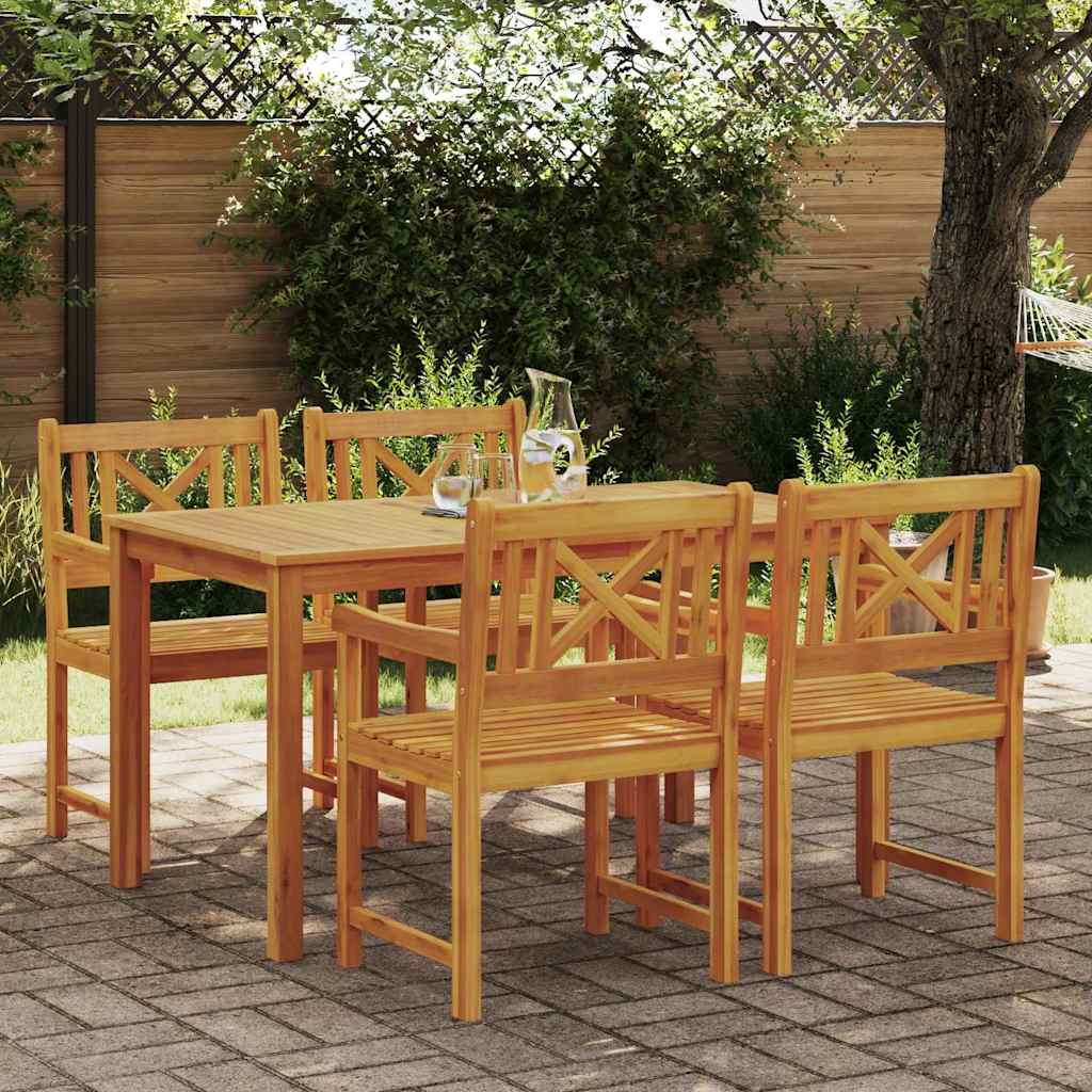 vidaXL Garden Dining Set 5 pcs Brown Solid Acacia Wood 1