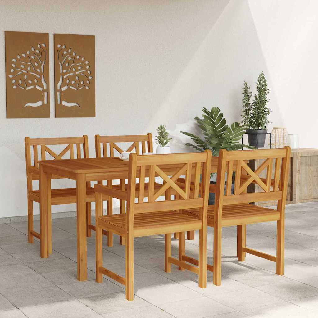 vidaXL Garden Dining Set 5 pcs Brown Solid Acacia Wood 4