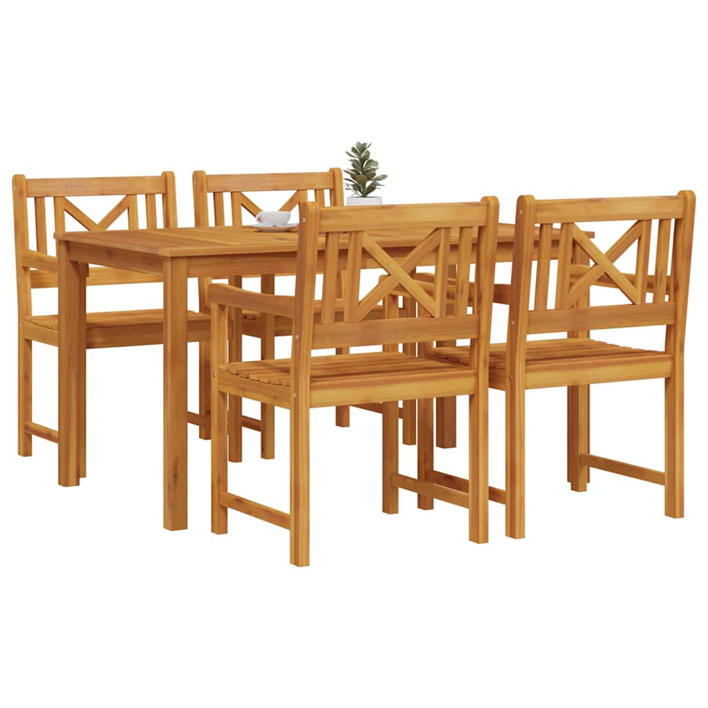 vidaXL Garden Dining Set 5 pcs Brown Solid Acacia Wood 3