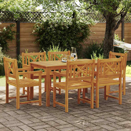 vidaXL Garden Dining Set 7 pcs Brown Solid Acacia Wood 1