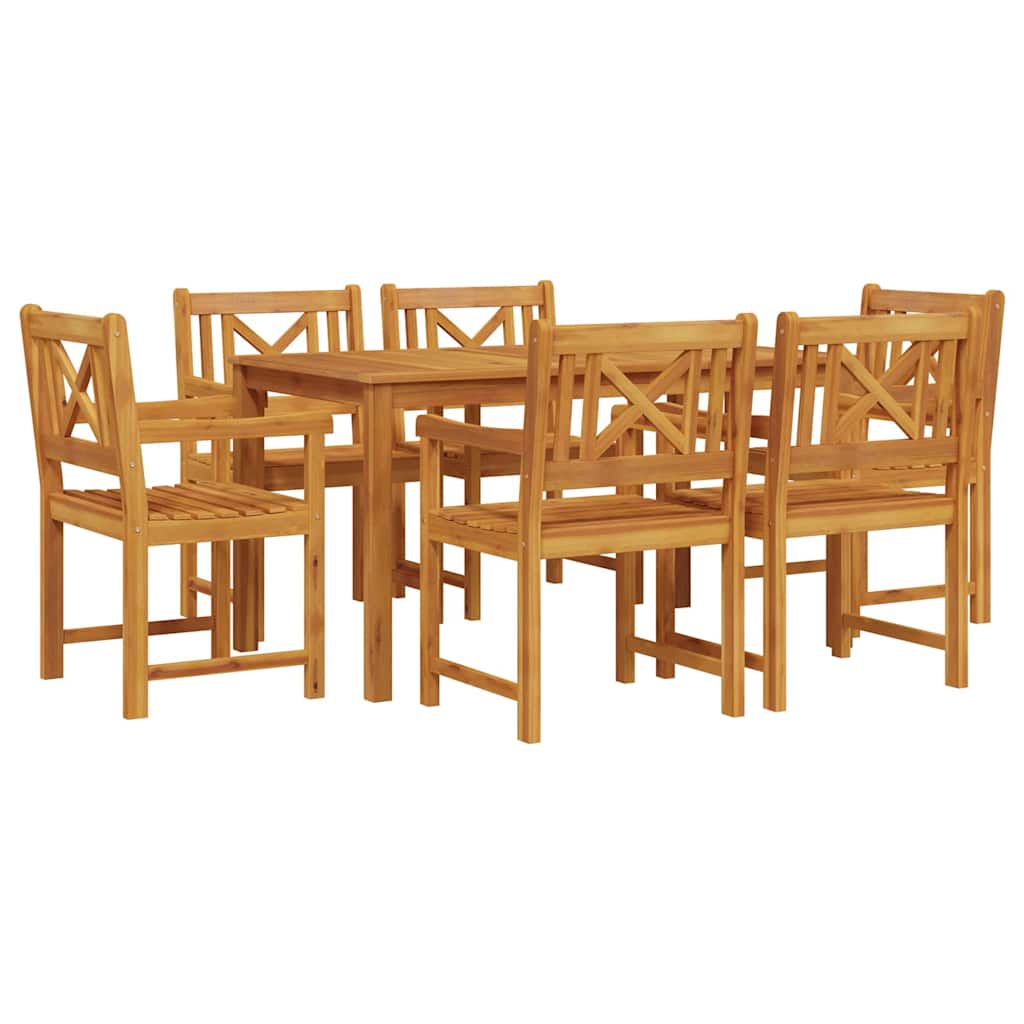 vidaXL Garden Dining Set 7 pcs Brown Solid Acacia Wood 2