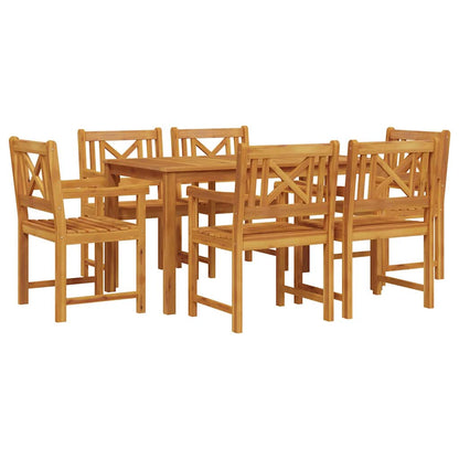 vidaXL Garden Dining Set 7 pcs Brown Solid Acacia Wood 2