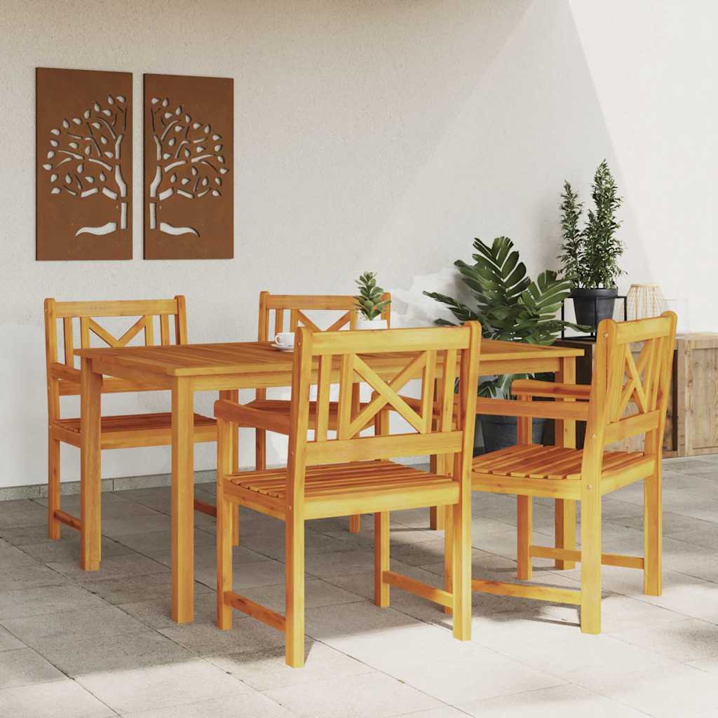 vidaXL Garden Dining Set 5 pcs Brown Solid Acacia Wood 4