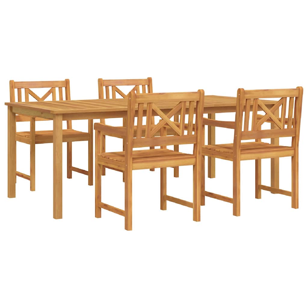 vidaXL Garden Dining Set 5 pcs Brown Solid Acacia Wood 2