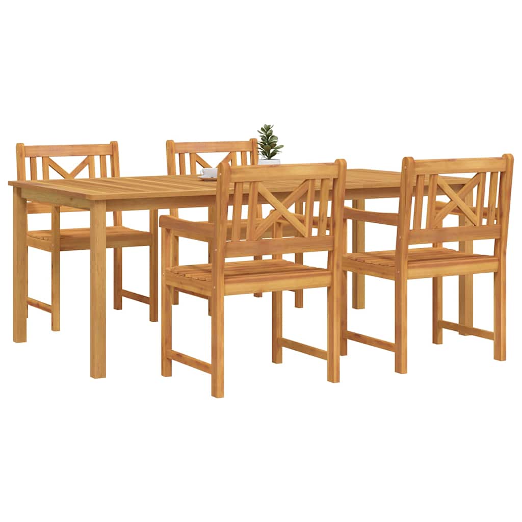 vidaXL Garden Dining Set 5 pcs Brown Solid Acacia Wood 3
