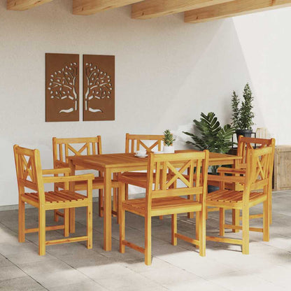 vidaXL Garden Dining Set 7 pcs Brown Solid Acacia Wood 4