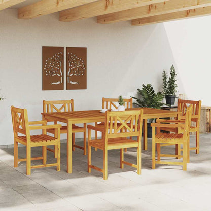 vidaXL Garden Dining Set 7 pcs Brown Solid Acacia Wood 4