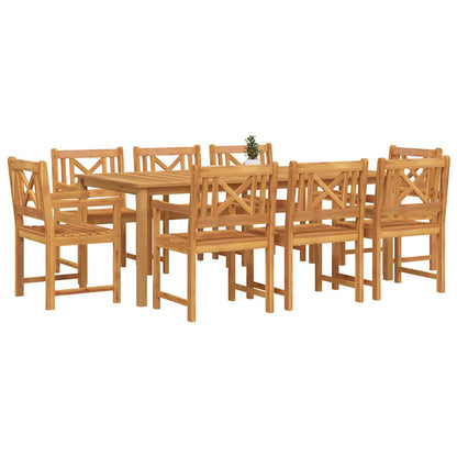 vidaXL Garden Dining Set 9 pcs Brown Solid Acacia Wood 3