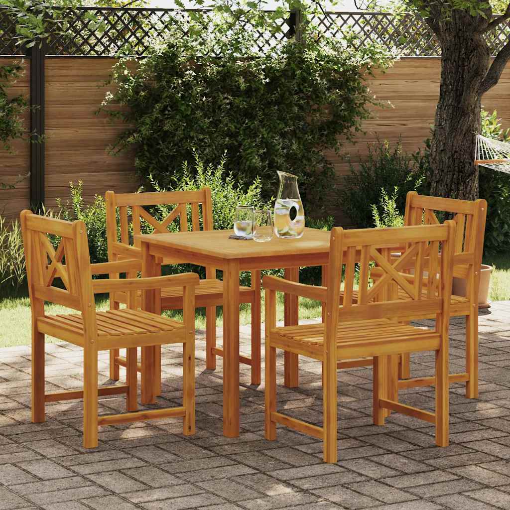 Garden Dining Set 3 pcs Brown Solid Acacia wood 85 cm table length
