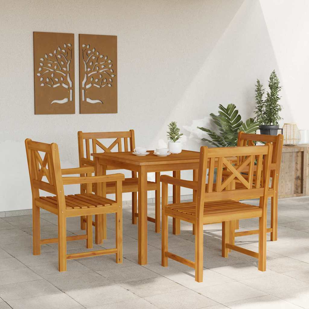 vidaXL Garden Dining Set 5 pcs Brown Solid Acacia wood 4