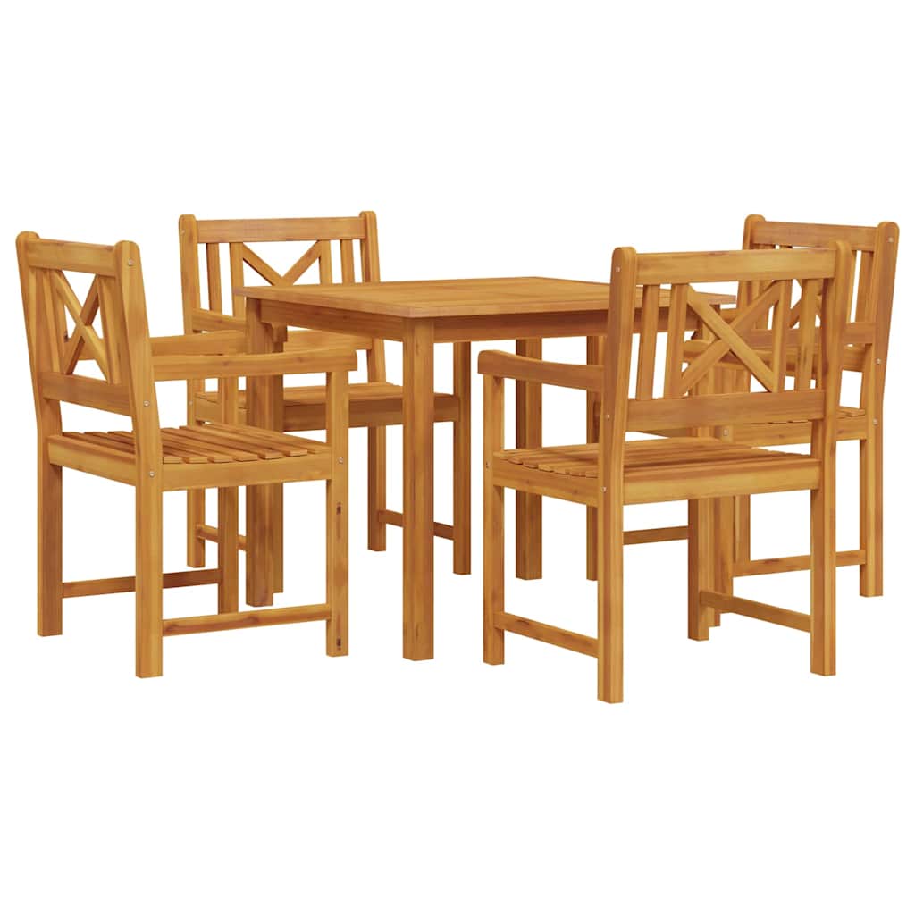vidaXL Garden Dining Set 5 pcs Brown Solid Acacia wood 2