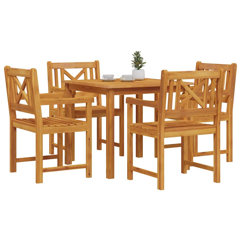 vidaXL Garden Dining Set 5 pcs Brown Solid Acacia wood 3