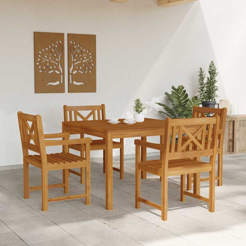 vidaXL Garden Dining Set 5 pcs Brown Solid Acacia wood 4