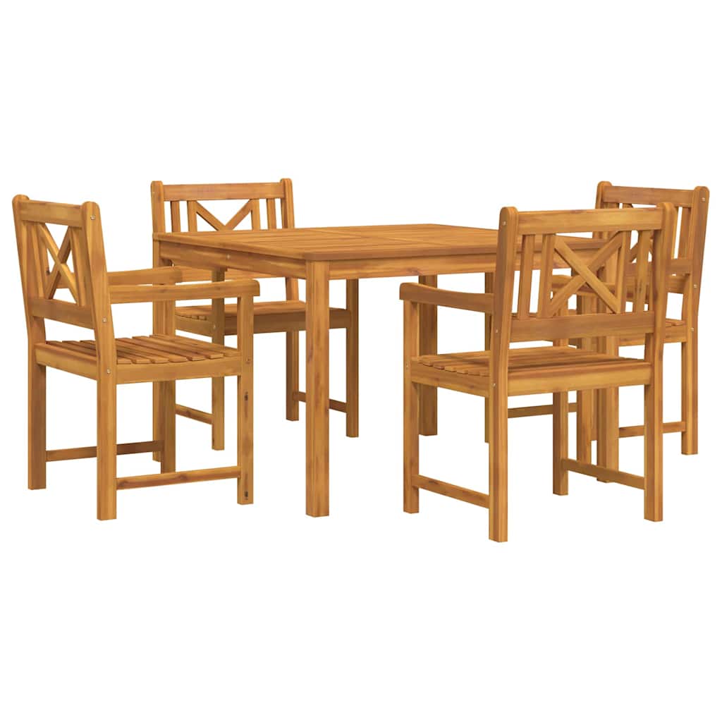vidaXL Garden Dining Set 5 pcs Brown Solid Acacia wood 2