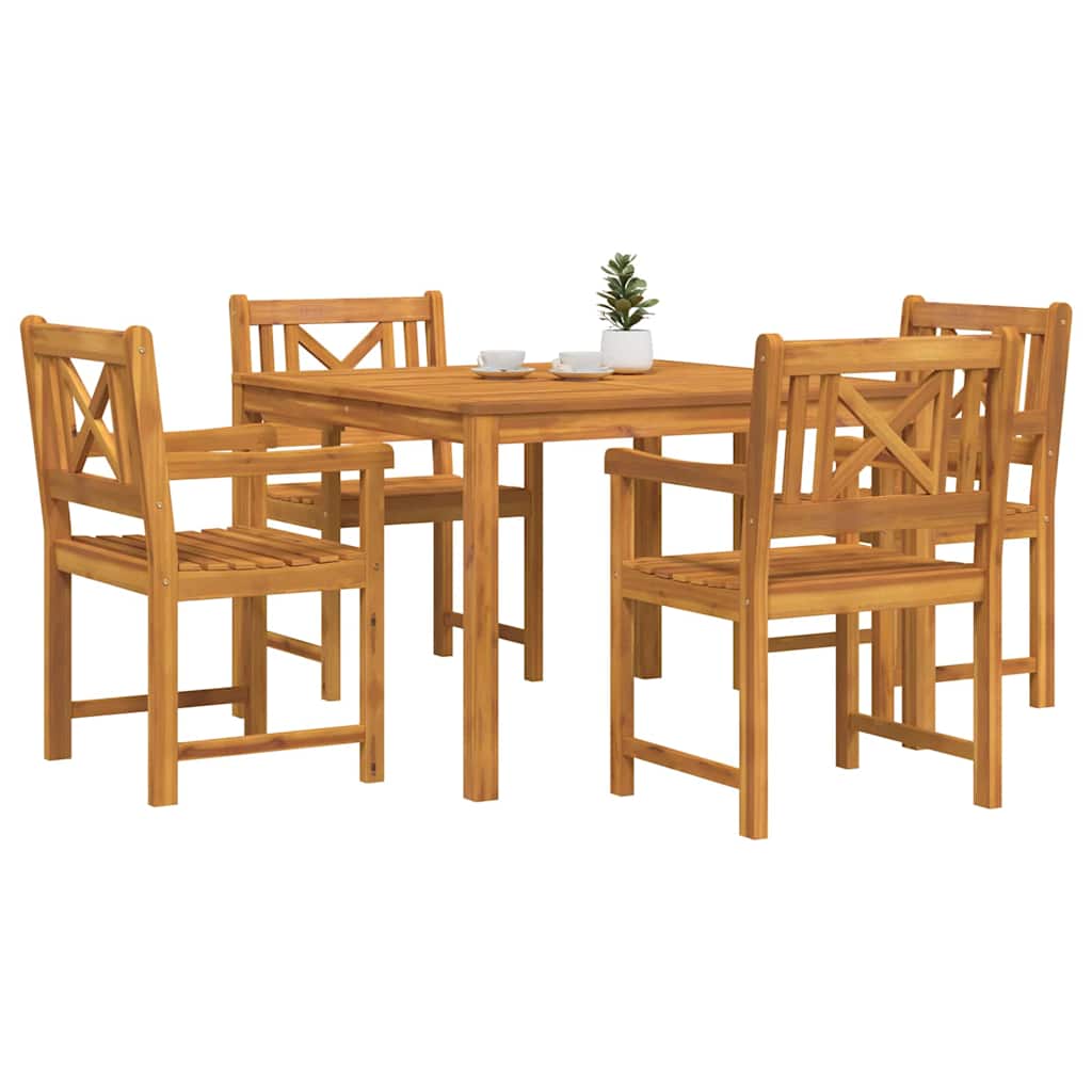 vidaXL Garden Dining Set 5 pcs Brown Solid Acacia wood 3