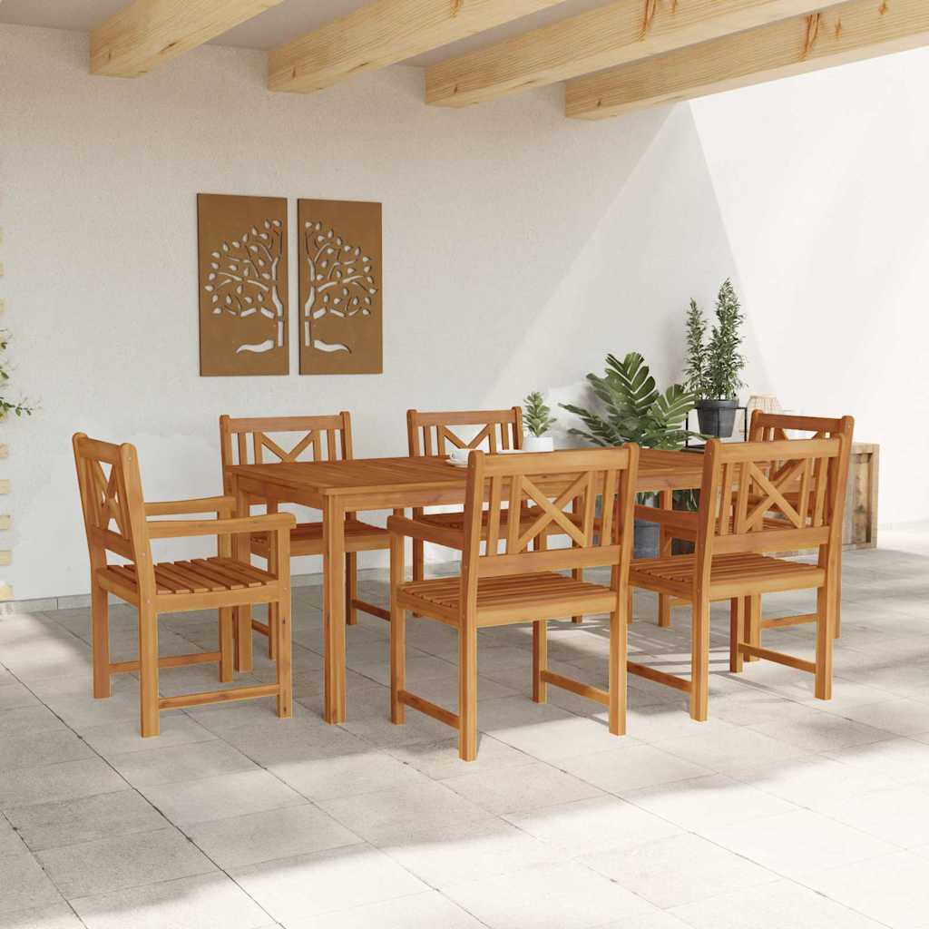 vidaXL Garden Dining Set 7 pcs Brown Solid Acacia Wood 4