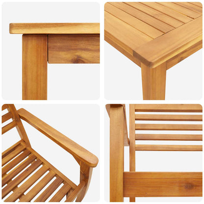 vidaXL Garden Dining Set 5 pcs Brown Solid Acacia Wood 6