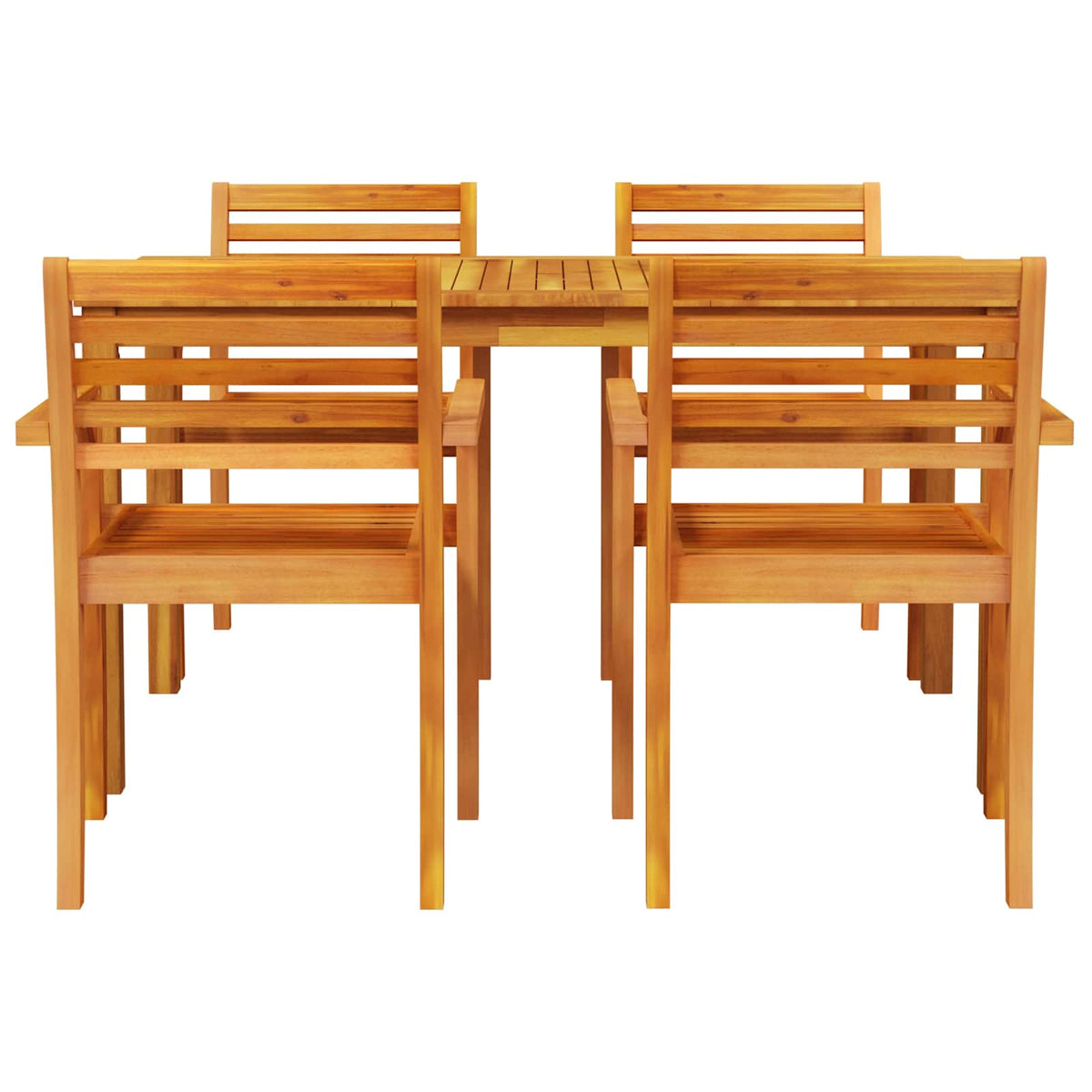 vidaXL Garden Dining Set 5 pcs Brown Solid Acacia Wood 4