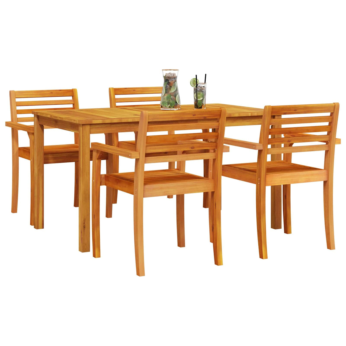 vidaXL Garden Dining Set 5 pcs Brown Solid Acacia Wood 3