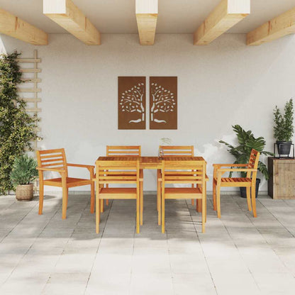 vidaXL Garden Dining Set 7 pcs Brown Solid Acacia Wood 4