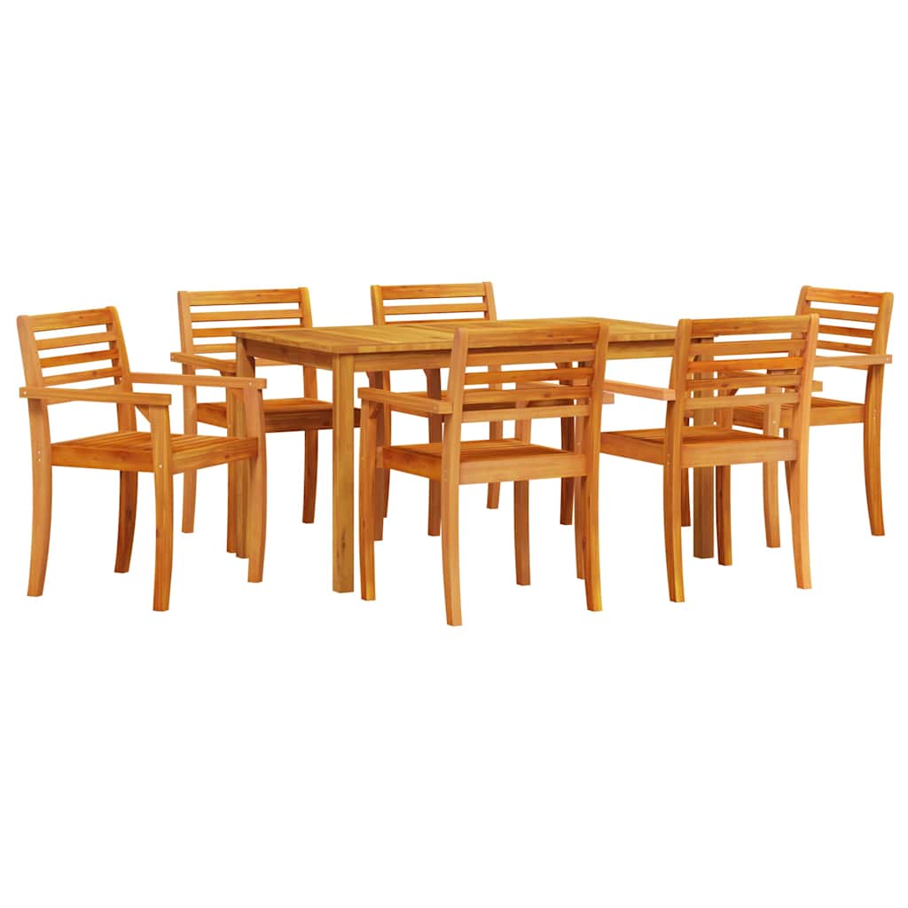 vidaXL Garden Dining Set 7 pcs Brown Solid Acacia Wood 2