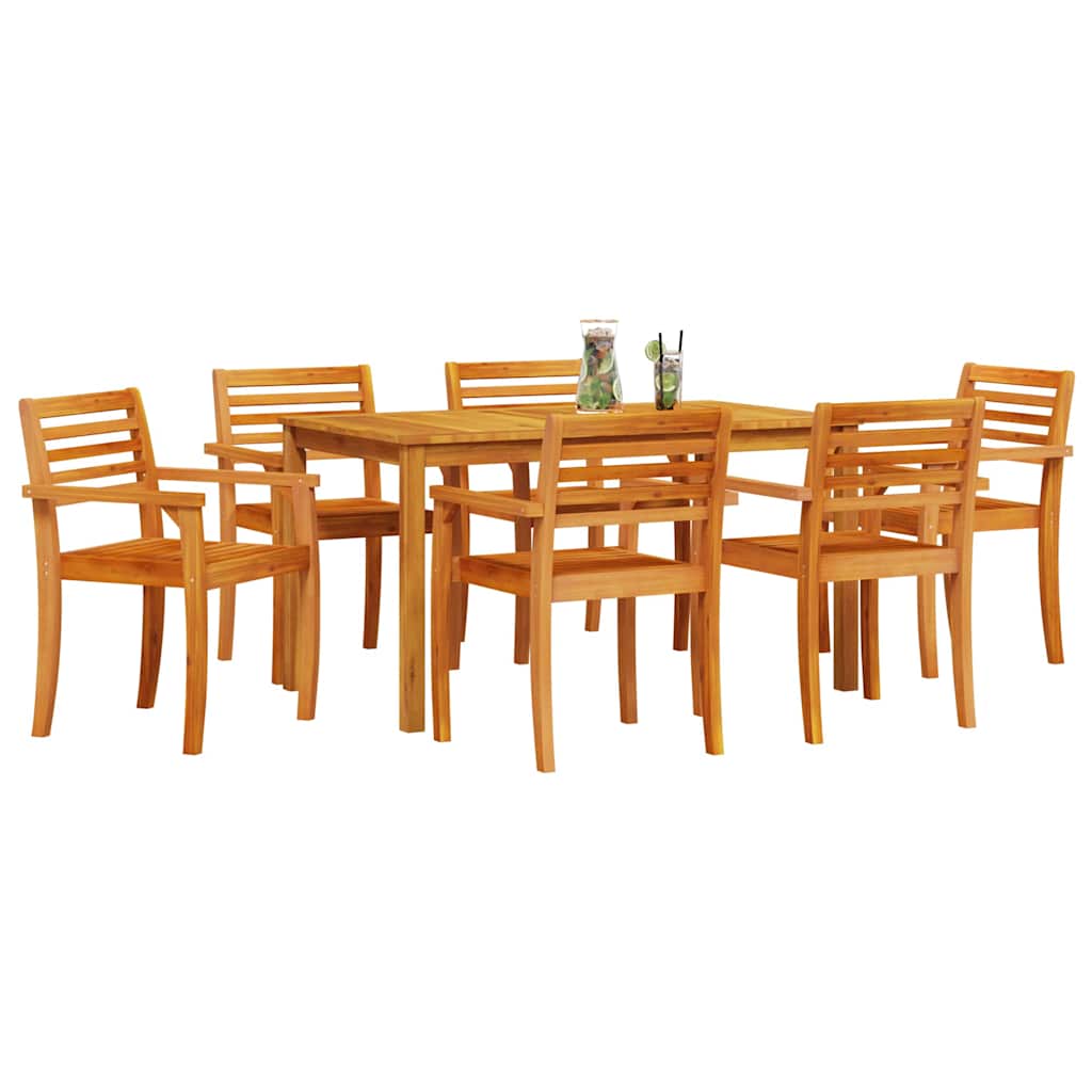vidaXL Garden Dining Set 7 pcs Brown Solid Acacia Wood 3