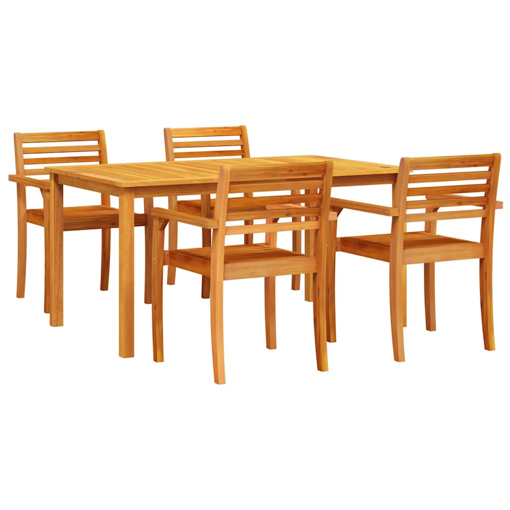 vidaXL Garden Dining Set 5 pcs Brown Solid Acacia Wood 2