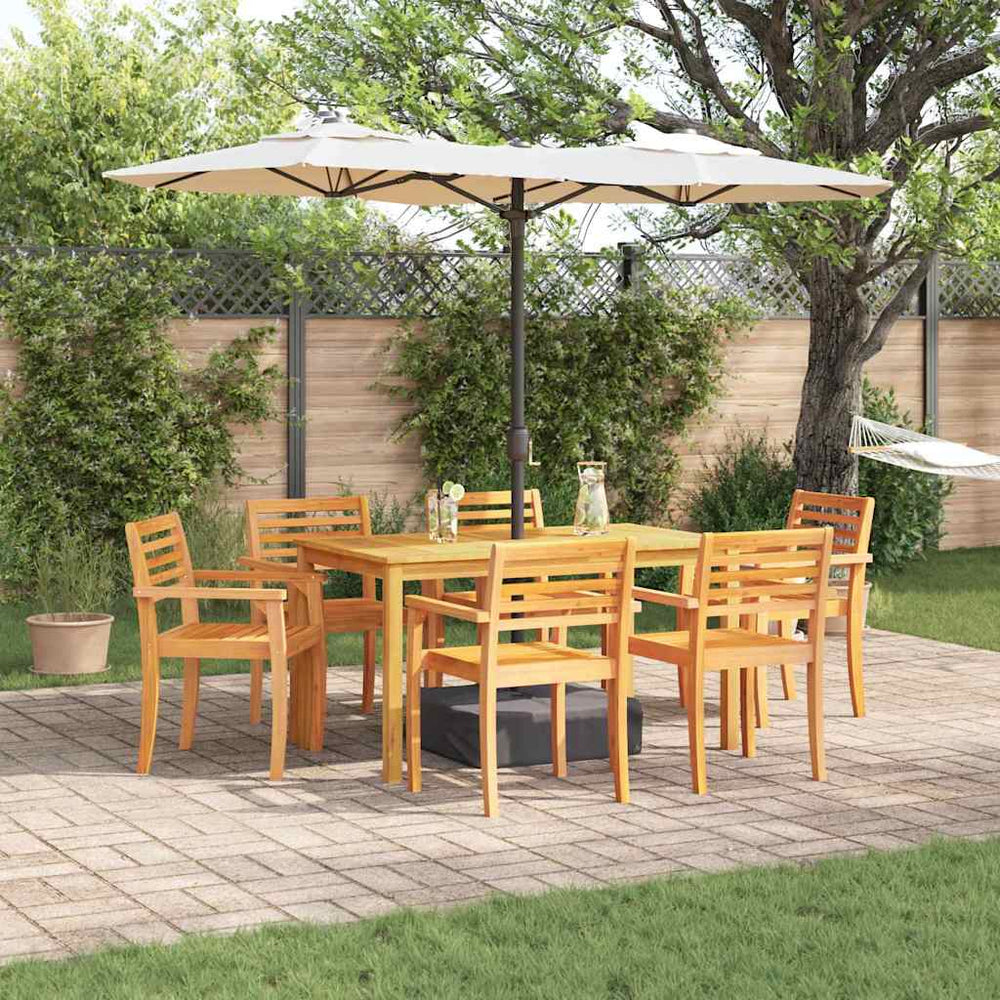 vidaXL Garden Dining Set 7 pcs Brown Solid Acacia Wood