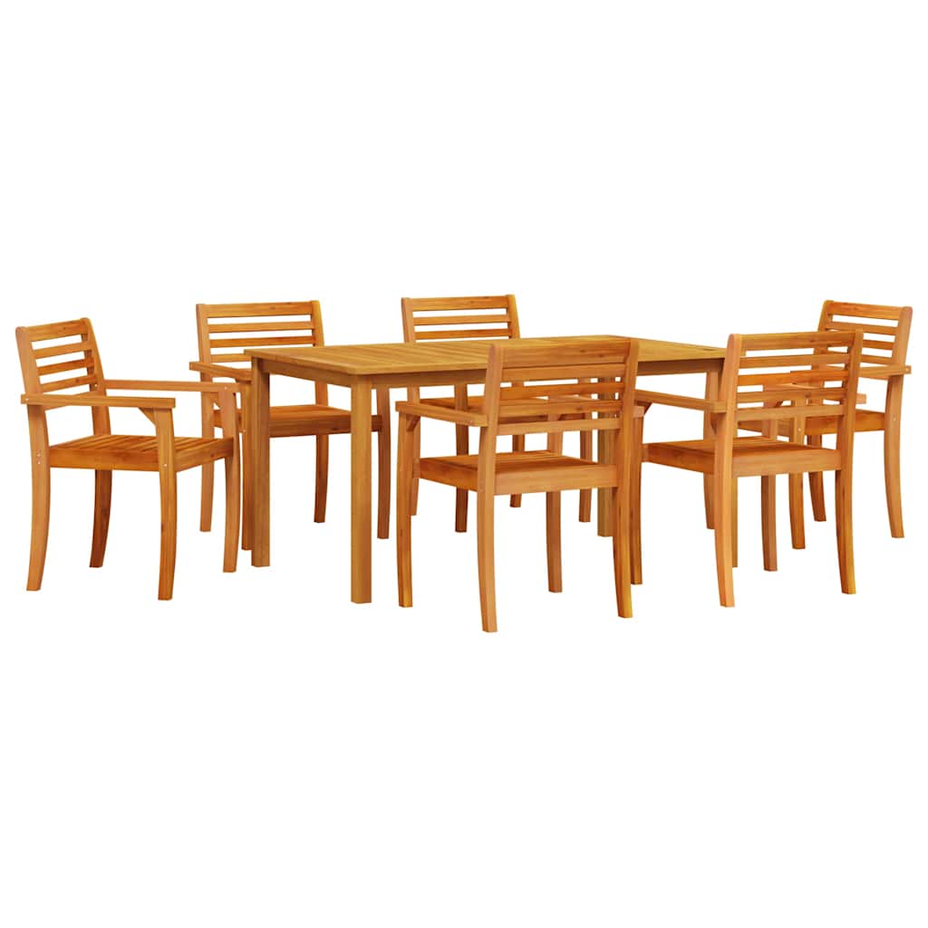 vidaXL Garden Dining Set 7 pcs Brown Solid Acacia Wood 2