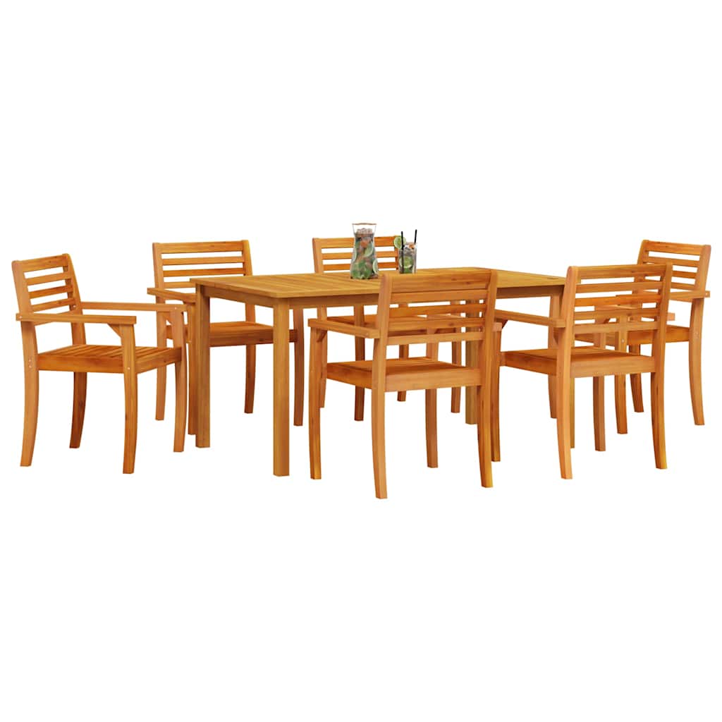 vidaXL Garden Dining Set 7 pcs Brown Solid Acacia Wood 3