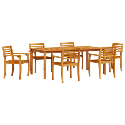 vidaXL Garden Dining Set 7 pcs Brown Solid Acacia Wood 2