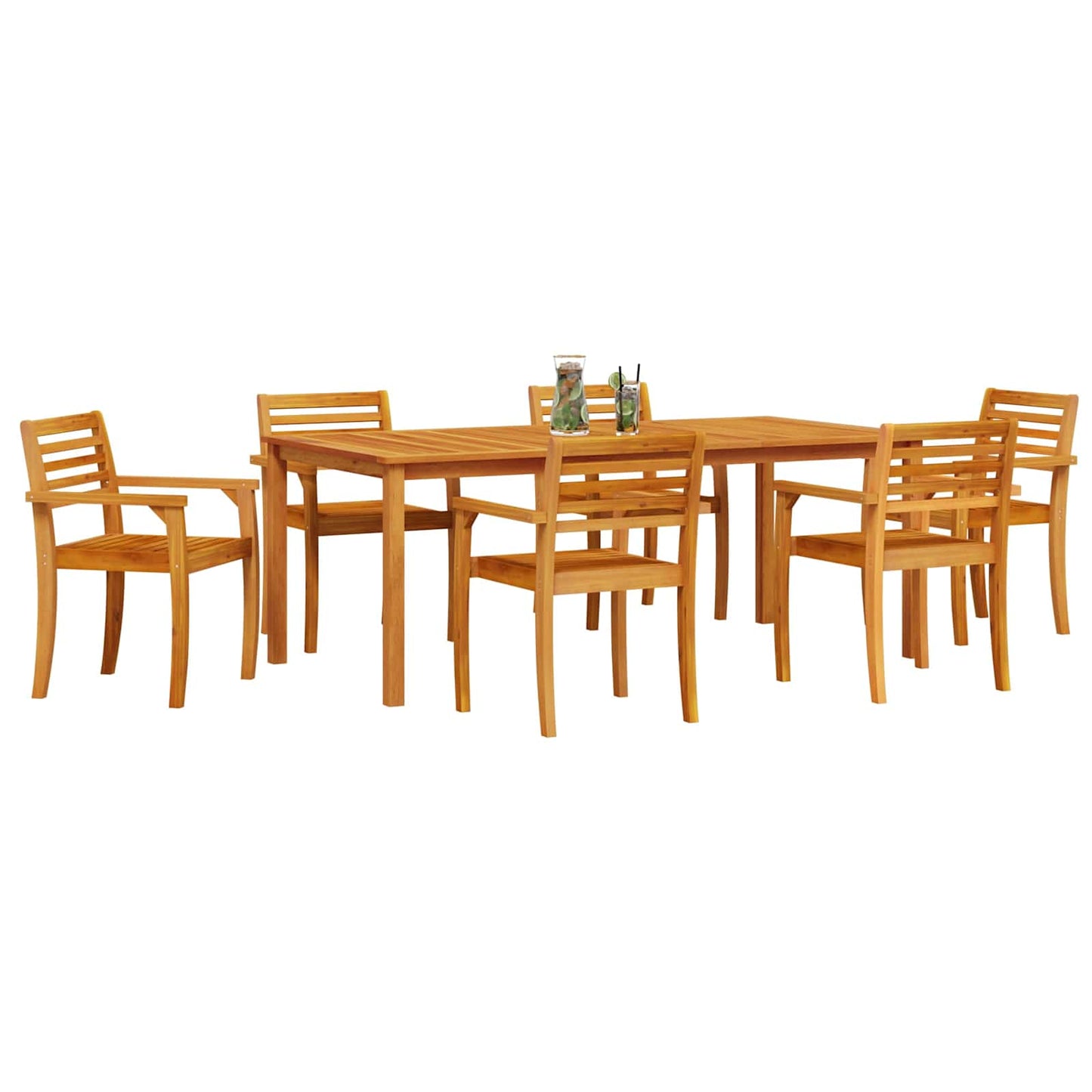 vidaXL Garden Dining Set 7 pcs Brown Solid Acacia Wood 3