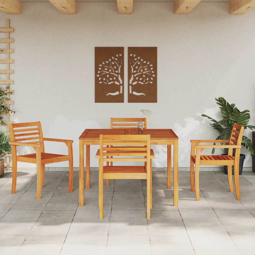 vidaXL Garden Dining Set 5 pcs Brown Solid Acacia Wood 4