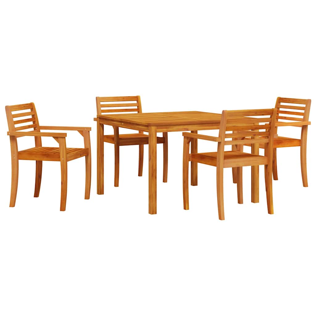 vidaXL Garden Dining Set 5 pcs Brown Solid Acacia Wood 2