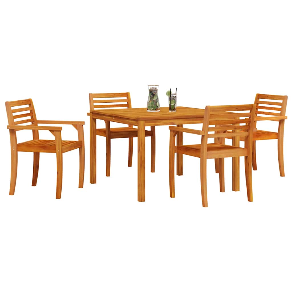 vidaXL Garden Dining Set 5 pcs Brown Solid Acacia Wood 3