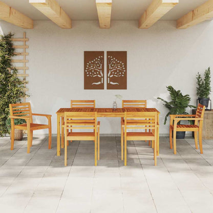 vidaXL Garden Dining Set 7 pcs Brown Solid Acacia Wood 4