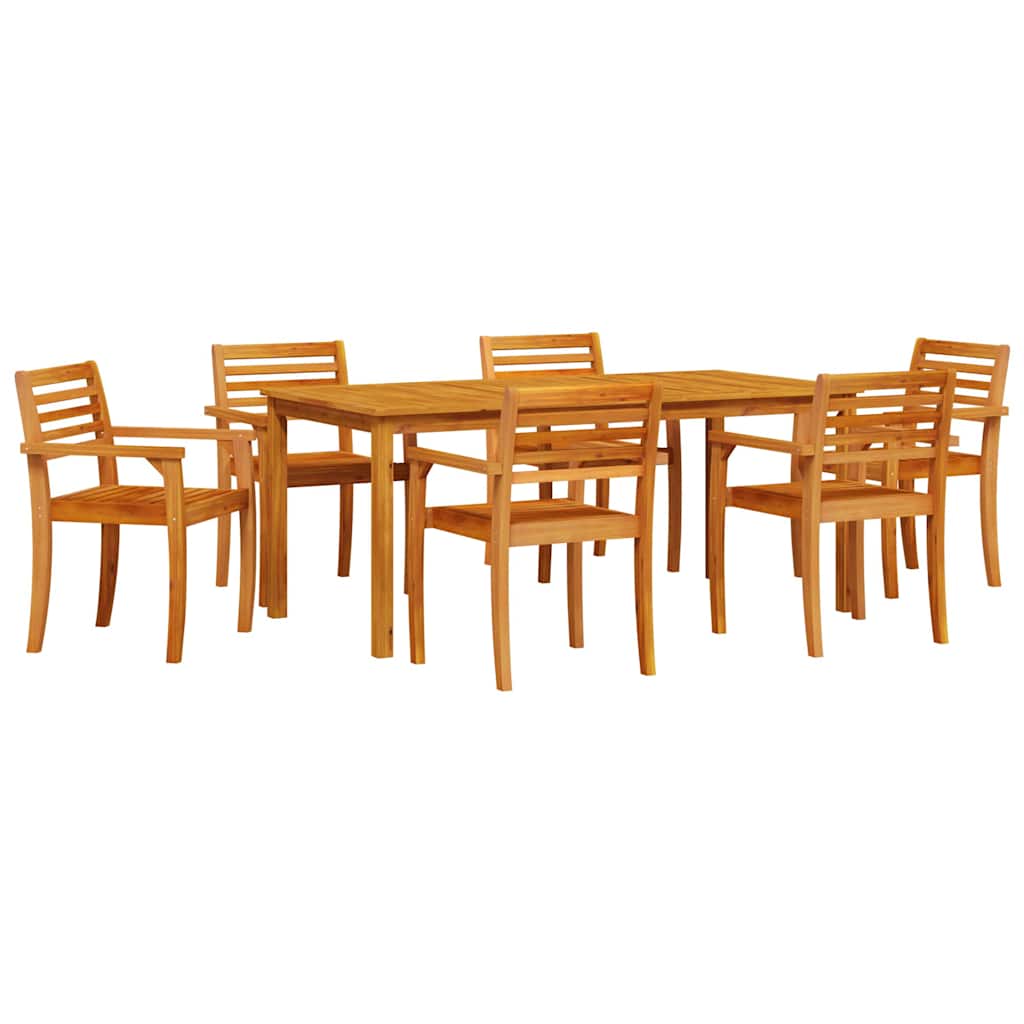 vidaXL Garden Dining Set 7 pcs Brown Solid Acacia Wood 2